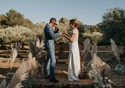 mariage bohème à la maison